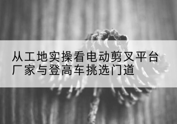 郯城电动剪叉升降平台厂家-从工地实操看电动剪叉平台厂家与登高车挑选门道